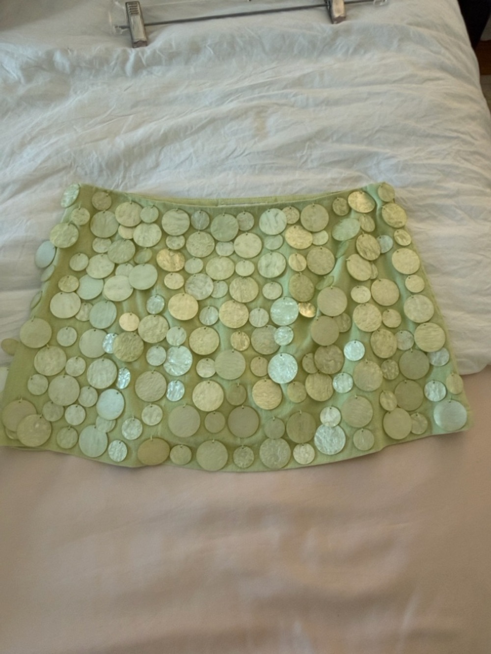 Peppermayo Mint Green Sequin Disc Mini Skirt